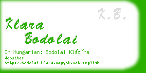 klara bodolai business card